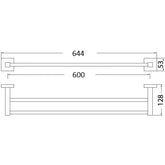 Acl Sara Square Double Towel Rail